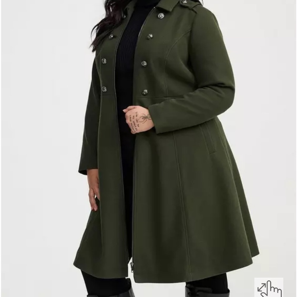 Torrid zip front military coat
